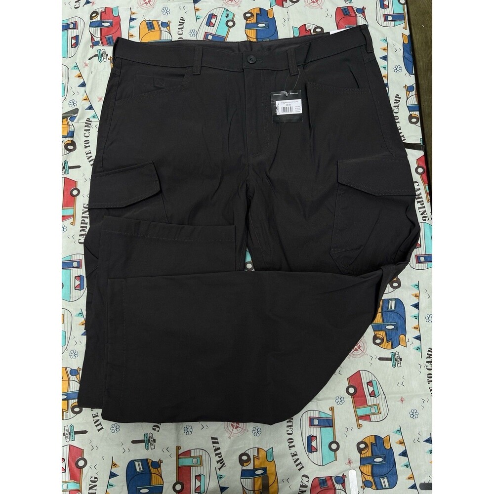 NWT Eddie Bauer Rainier Convertible Pants Men 38x30 Black Stretch Hiking Cargo